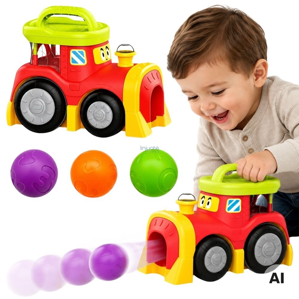WOOPIE BABY Interaktyvus traukinukas su iššokančiais kamuoliukais WOOPIE BABY Interaktyvus traukinukas su iššokančiais kamuoliukais