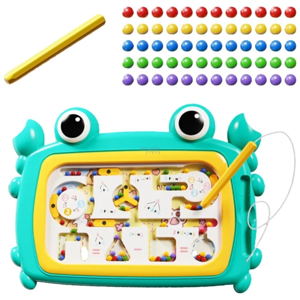WOOPIE Magnetinė Montessori edukacinė lenta Labirintas Krabas Turkio spalvos 1
