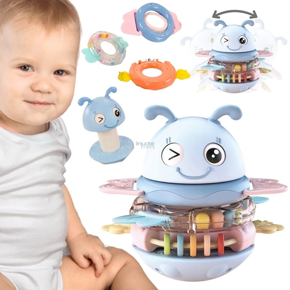 WOOPIE Baby Nevaliukas Sensorynė Žaislas 2in1 Barškutis Kramtukas