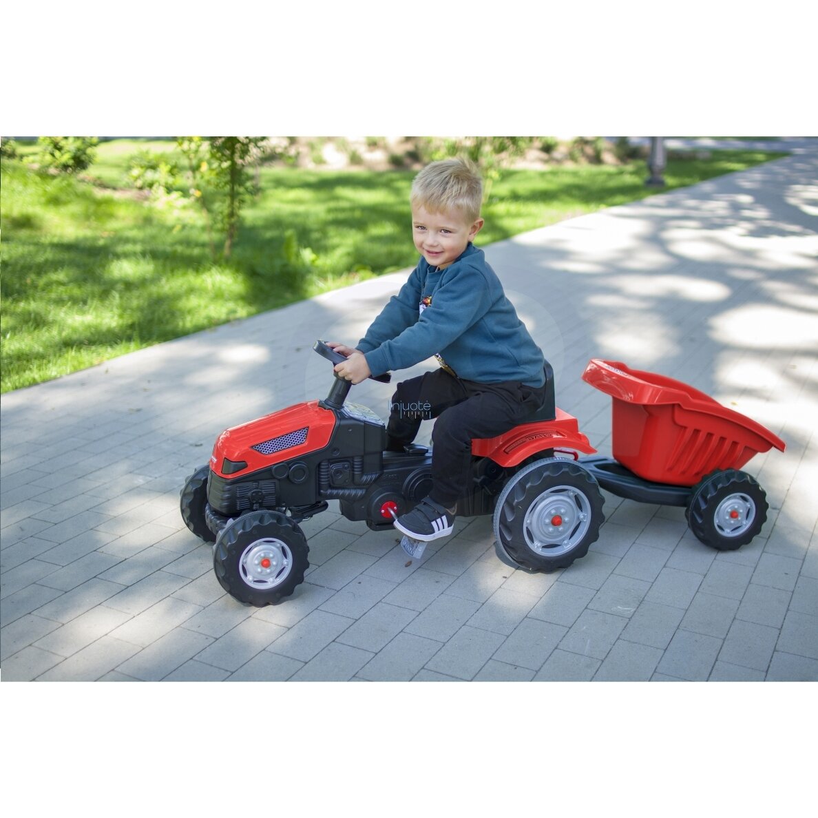 WOOPIE Pedalinis traktorius Farmer GoTrac MAXI su priekaba Tylūs ratai 31