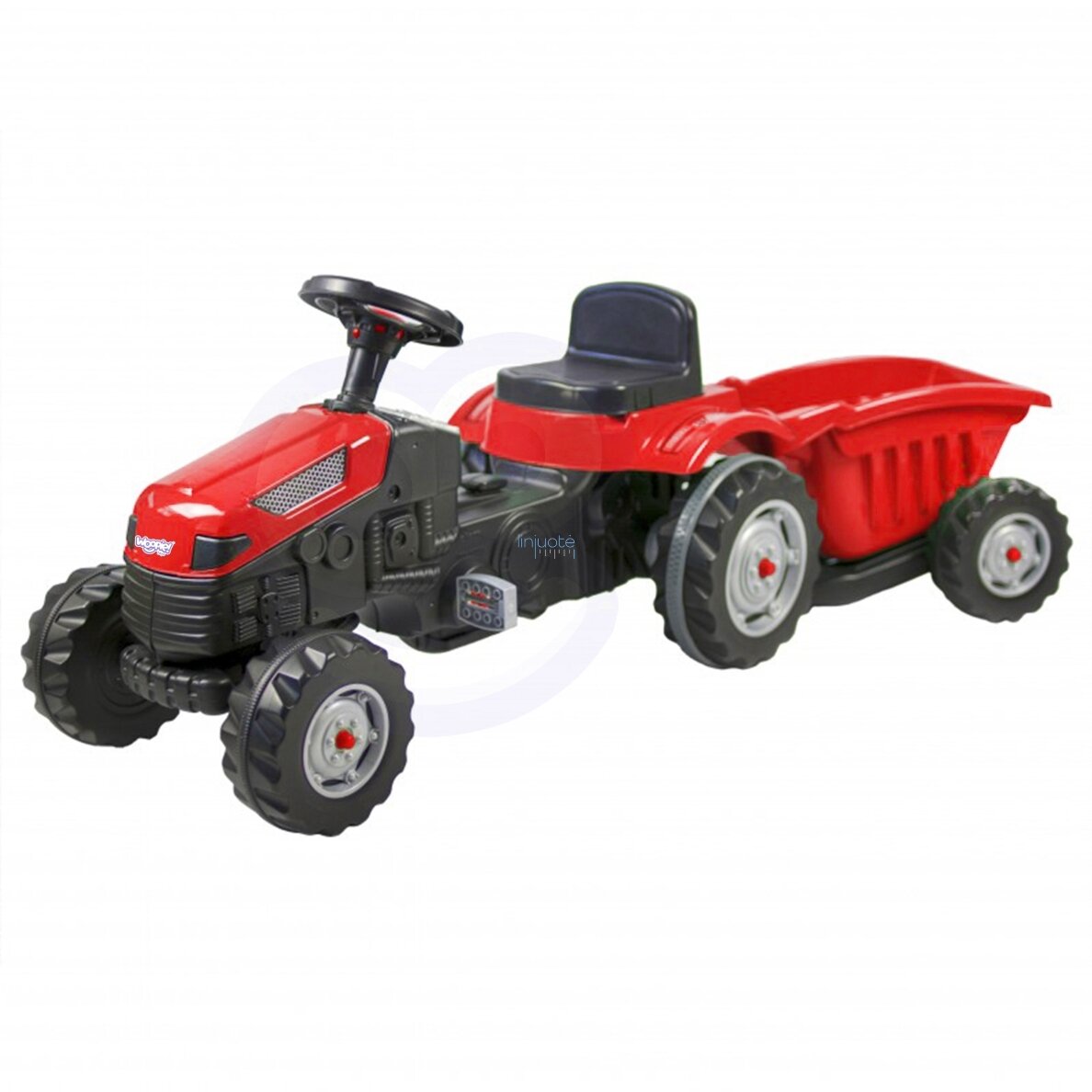 WOOPIE Pedalinis traktorius Farmer GoTrac MAXI su priekaba Tylūs ratai 35