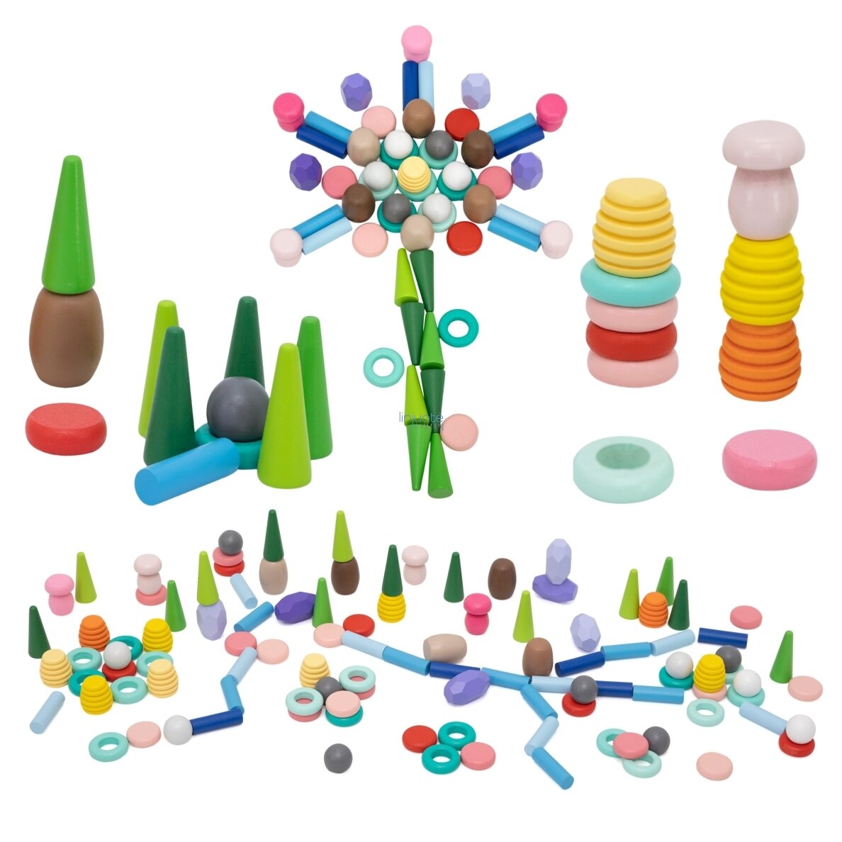 VIGA Edukacinės medinės kaladėlės Montessori dėlionė Sorter 141 el. 5