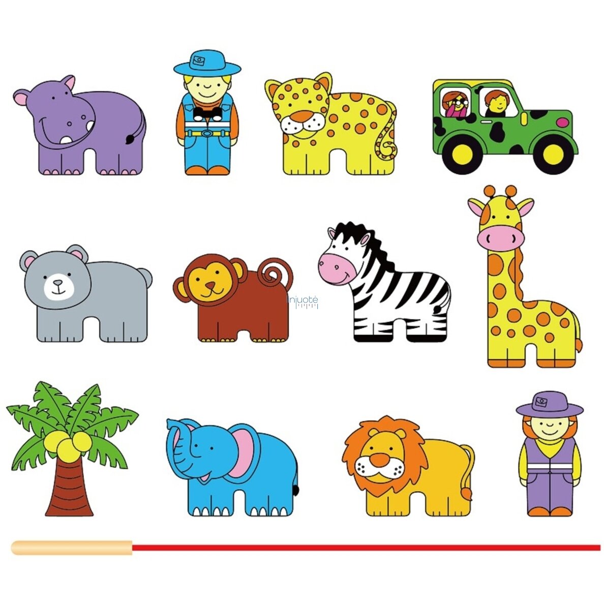 VIGA Medinė verimo ir suvarstymo dėlionė Kaladėlės Safari ZOO Montessori 2 VIGA Medinė verimo ir suvarstymo dėlionė Kaladėlės Safari ZOO Montessori 2