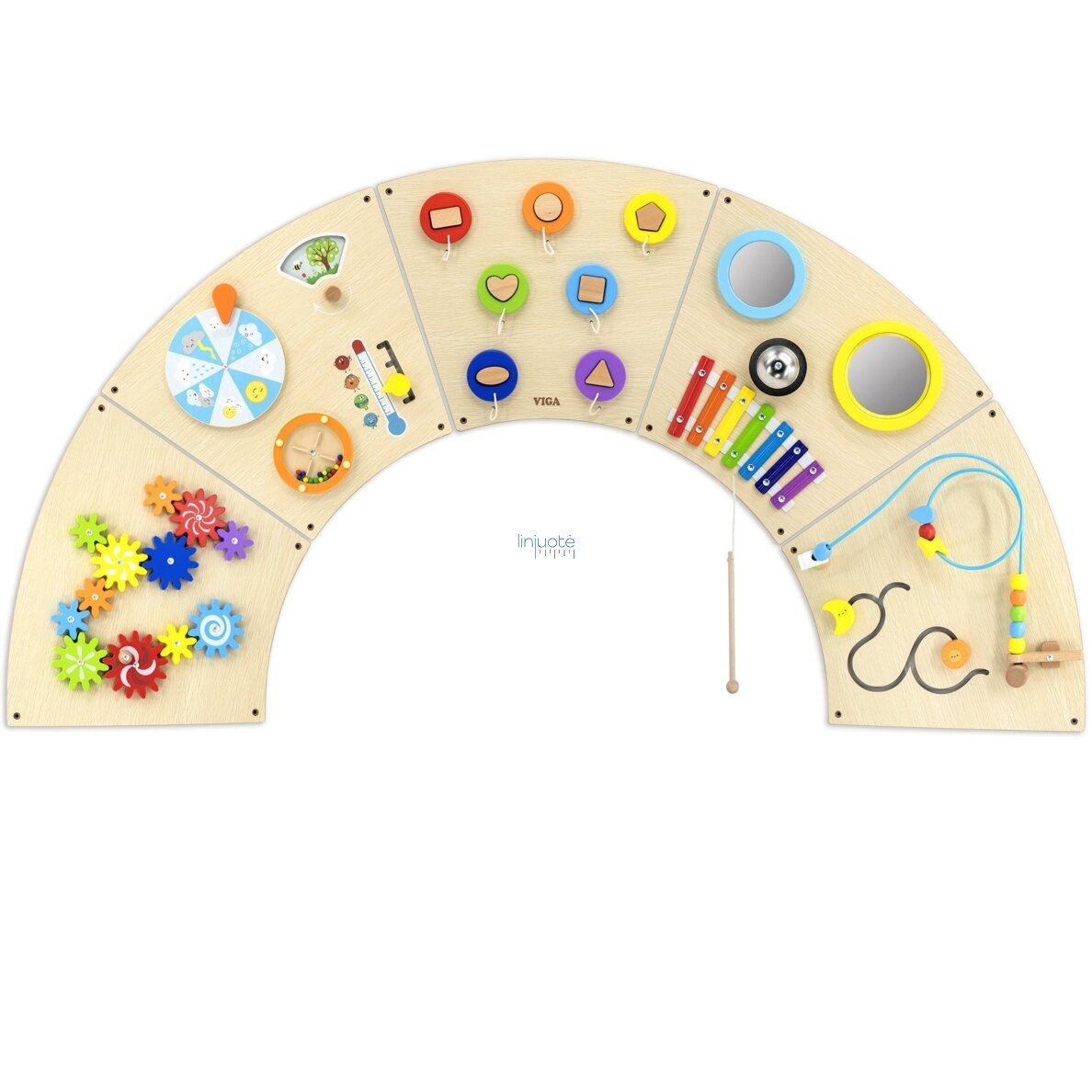 VIGA sieninė manipuliacinė lenta Montessori arka