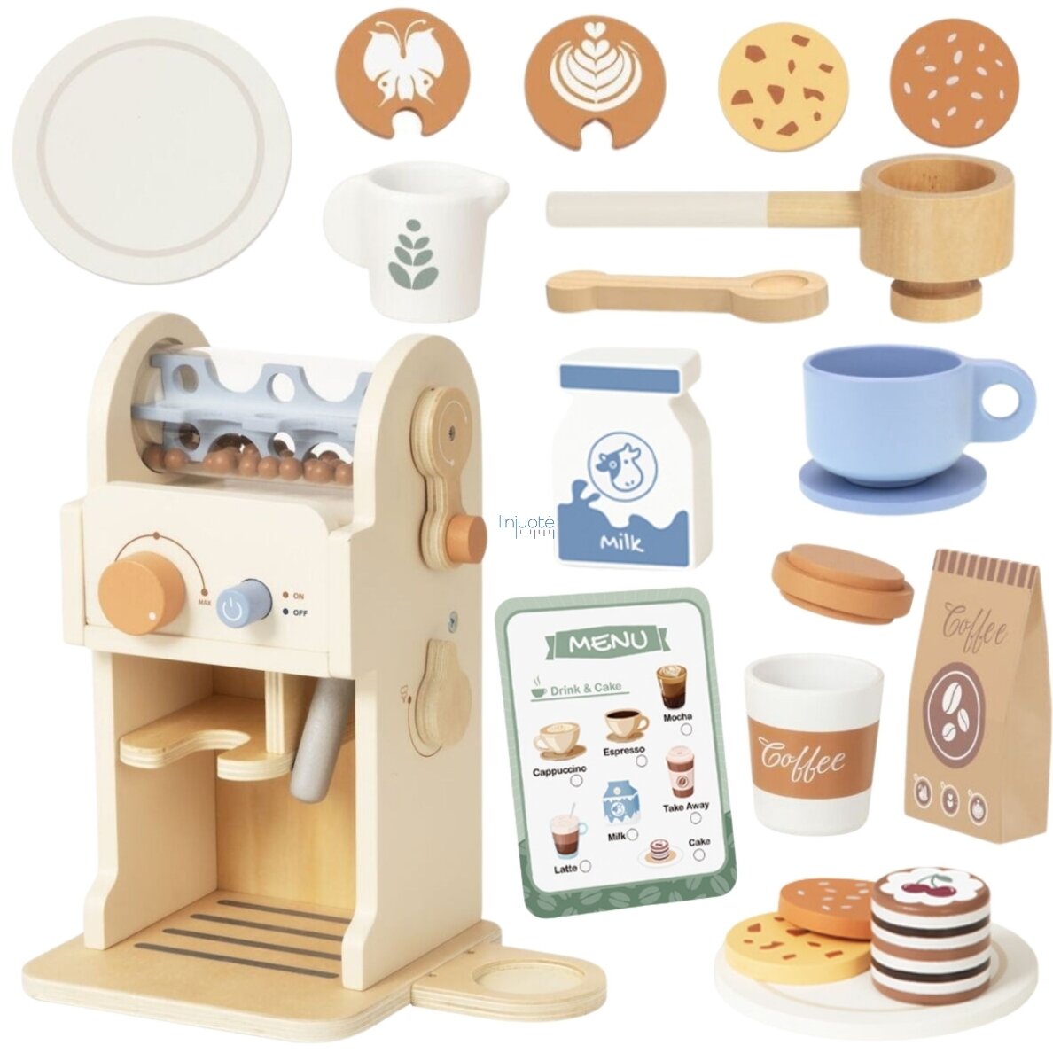 TOOKY TOY Medinis kavos rinkinys - baristos kavos aparatas 2