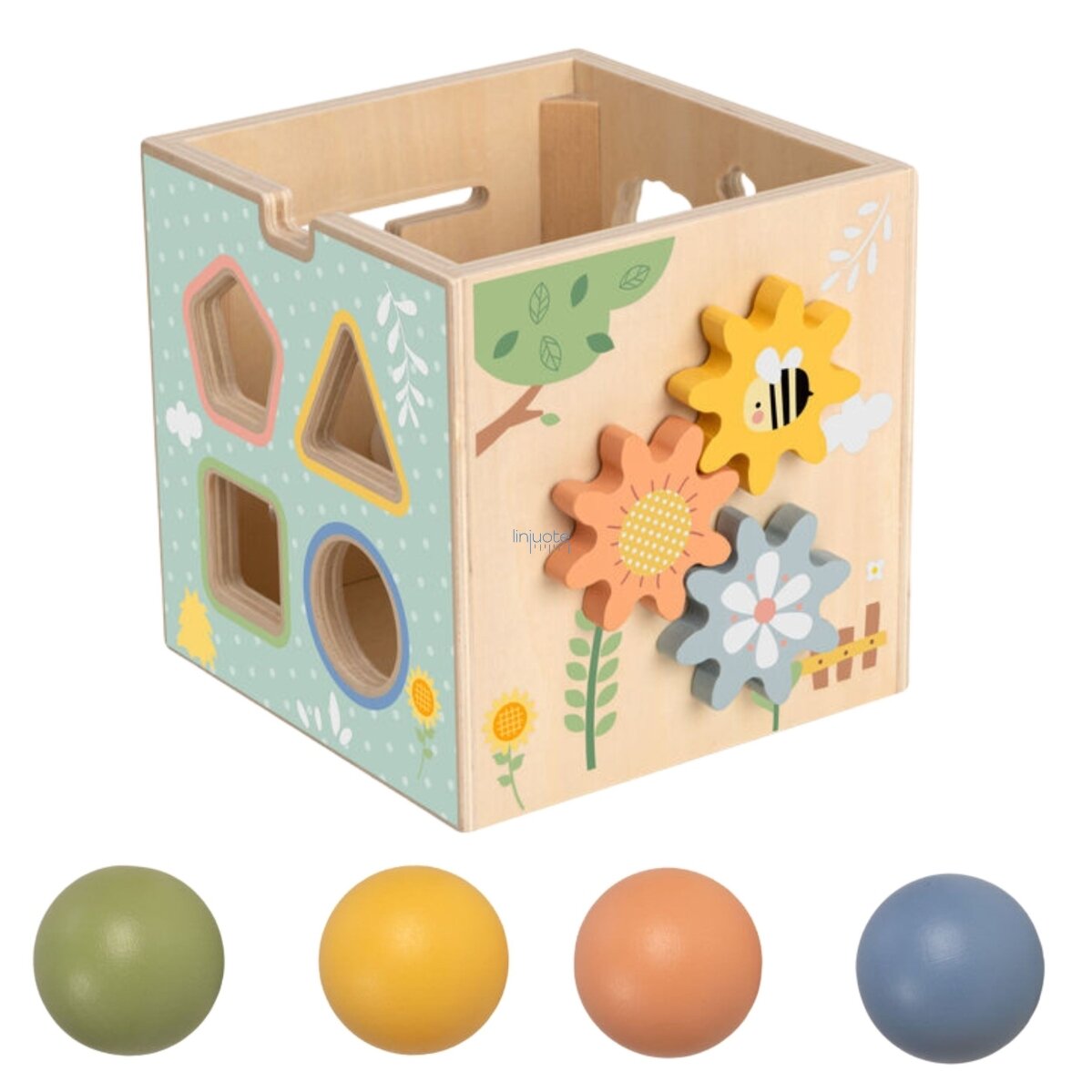 TOOKY TOY Medinė pavasarinė edukacinė kubo formos dėlionė 5in1 2 TOOKY TOY Medinė pavasarinė edukacinė kubo formos dėlionė 5in1 2