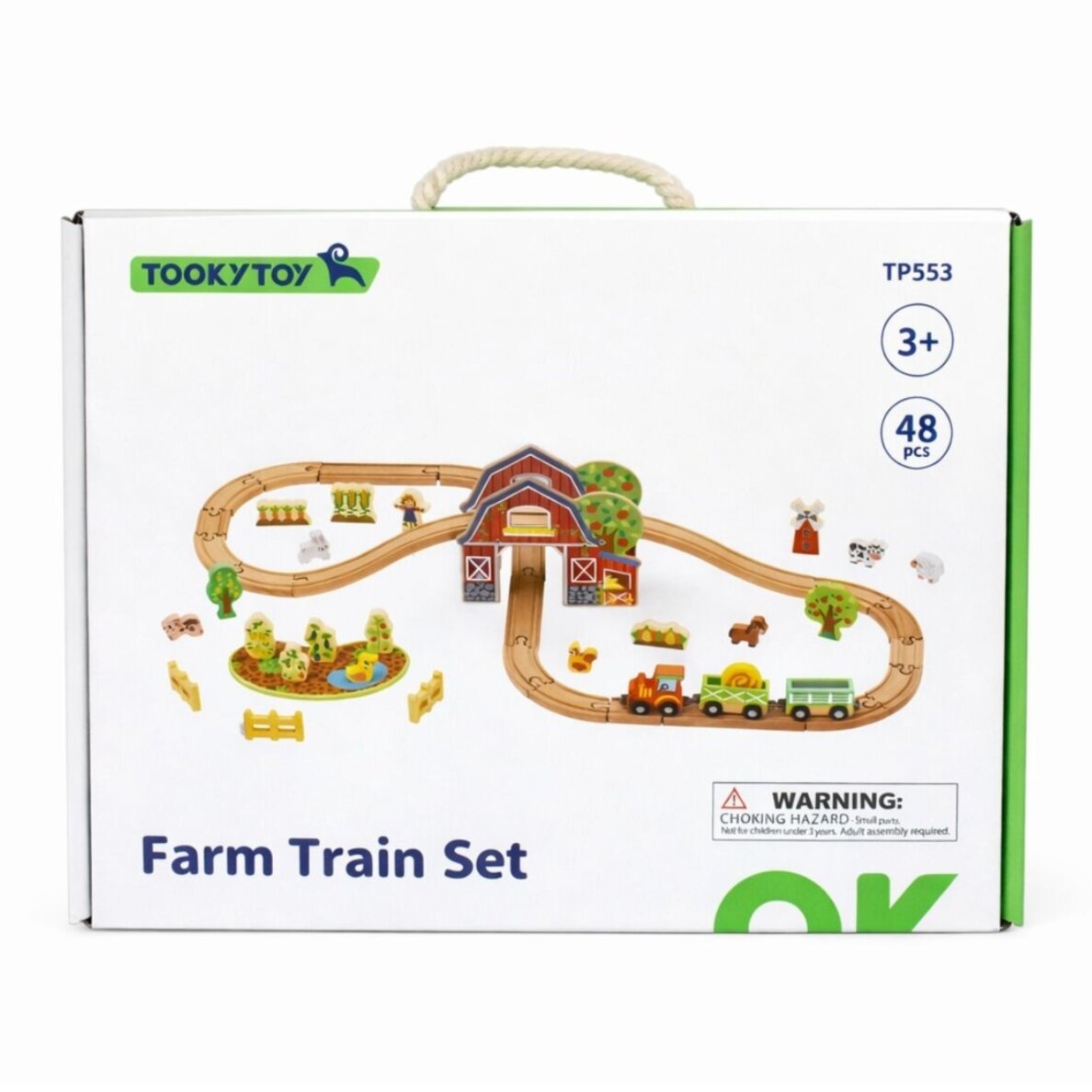 TOOKY TOY Medinis traukinukas Ferma rinkinys 48 el. 5 TOOKY TOY Medinis traukinukas Ferma rinkinys 48 el. 5