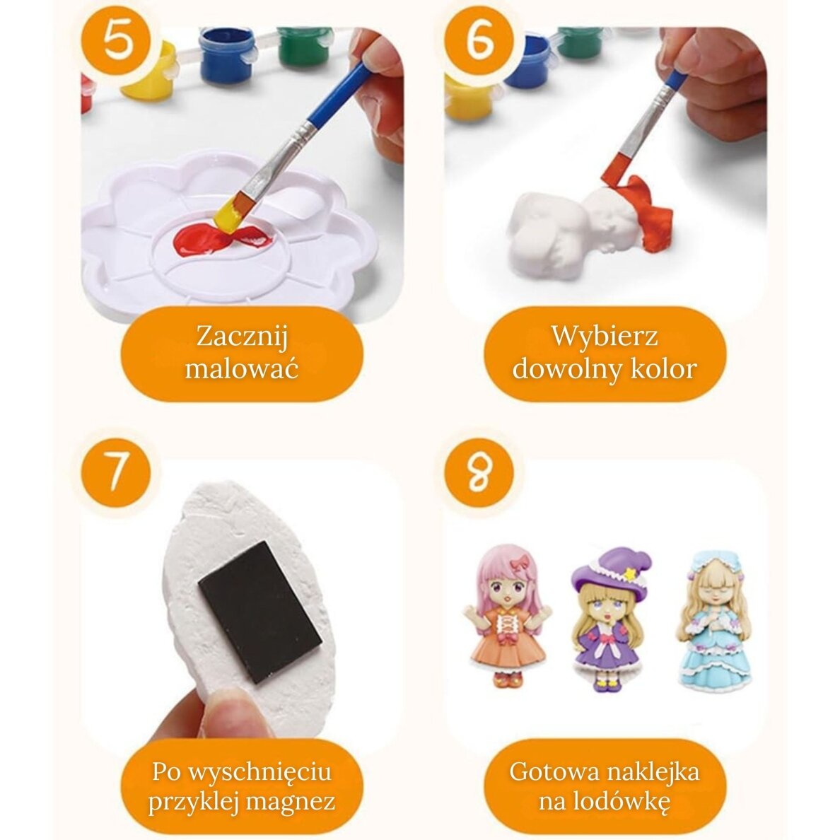 WOOPIE Kūrybinis rinkinys su dažais DIY Pagamink gipso figūrėles ir jas nudažyk – Lėlytės 5 WOOPIE Kūrybinis rinkinys su dažais DIY Pagamink gipso figūrėles ir jas nudažyk – Lėlytės 5