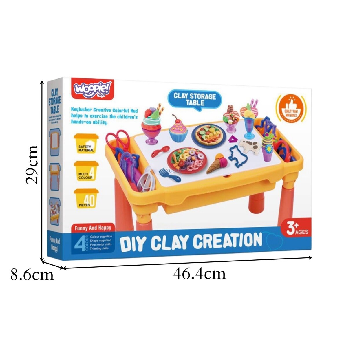 WOOPIE Kūrybinis staliukas su plastilinu, dėtuvės, formelės 40 el. 3 WOOPIE Kūrybinis staliukas su plastilinu, dėtuvės, formelės 40 el. 3