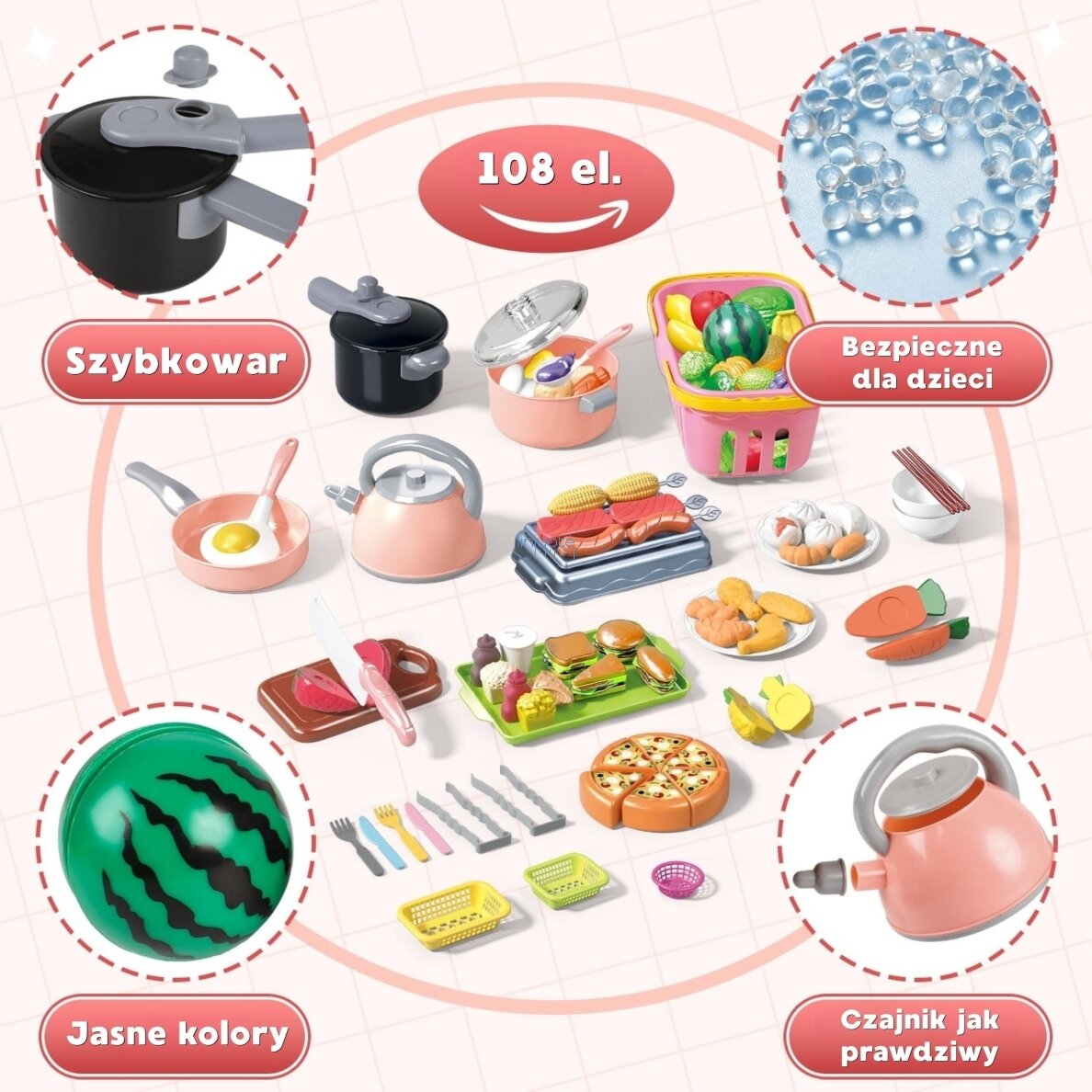 WOOPIE Virtuvės priedų rinkinys Maisto gaminimo žaislas 108 el 2 WOOPIE Virtuvės priedų rinkinys Maisto gaminimo žaislas 108 el 2