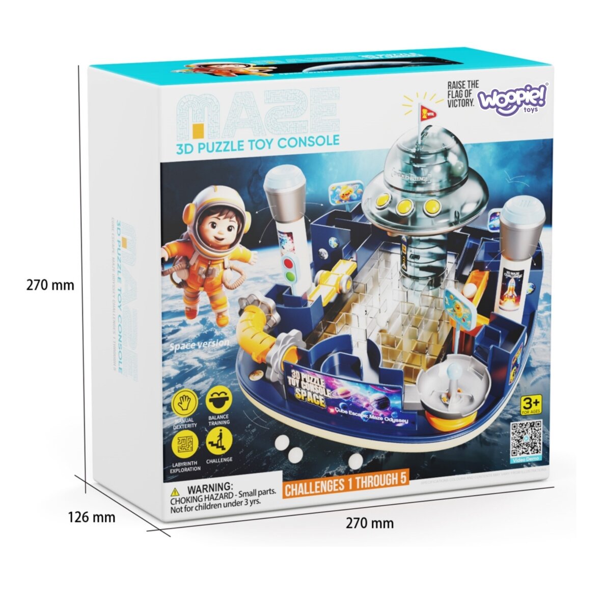 WOOPIE Kosminis 3D labirintas Vikrumo žaidimas Konsolė 4 WOOPIE Kosminis 3D labirintas Vikrumo žaidimas Konsolė 4