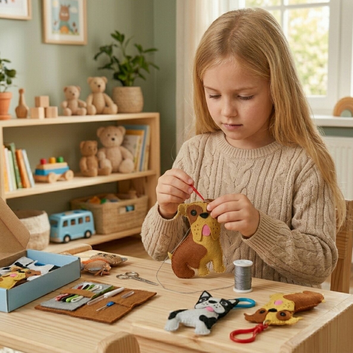 WOOPIE siuvimo rinkinys vaikams ŠUNIUKAI DIY raktų pakabukas 2 WOOPIE siuvimo rinkinys vaikams ŠUNIUKAI DIY raktų pakabukas 2