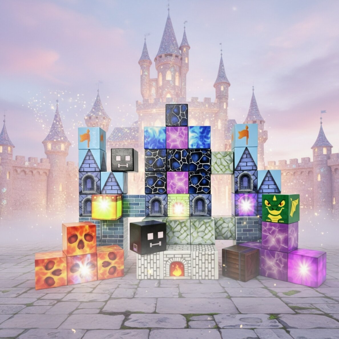 WOOPIE Magnetinės konstrukcinės kaladėlės Pixel pilis 64 vnt. 2 WOOPIE Magnetinės konstrukcinės kaladėlės Pixel pilis 64 vnt. 2