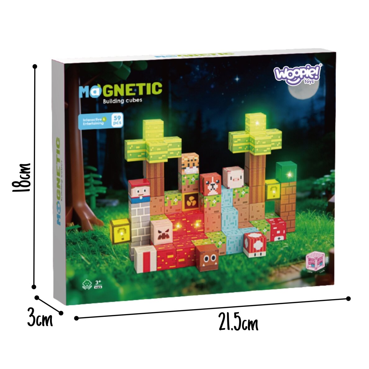 Magnetinės konstrukcinės kaladėlės „Miškas“, 75 el, 58922 6 Magnetinės konstrukcinės kaladėlės „Miškas“, 75 el, 58922 6