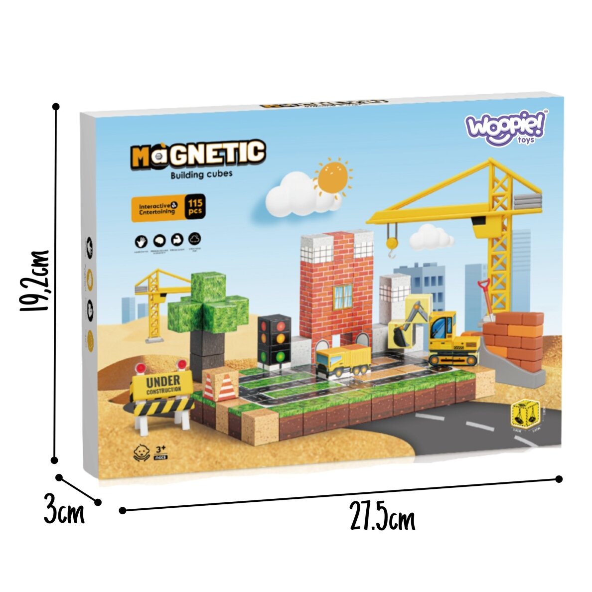 WOOPIE Magnetiniai konstrukciniai blokeliai Statybų aikštelė 115 el. 6 WOOPIE Magnetiniai konstrukciniai blokeliai Statybų aikštelė 115 el. 6