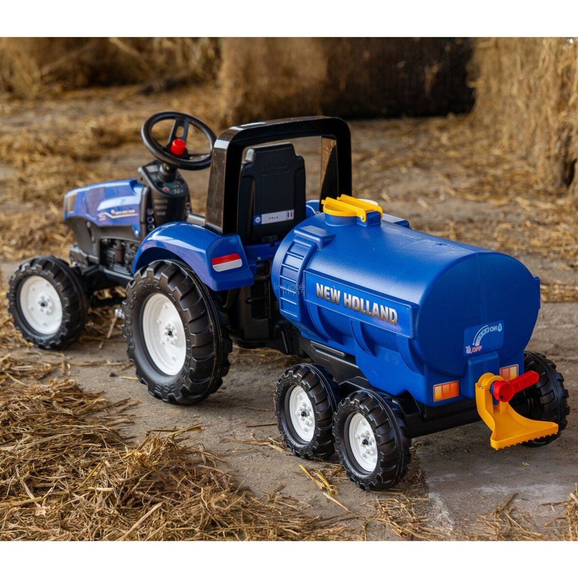 FALK New Holland Paspiriama / Pedalinė Cisterninė Priekaba su Kranu Vaikams – Mėlyna, 943NH 5