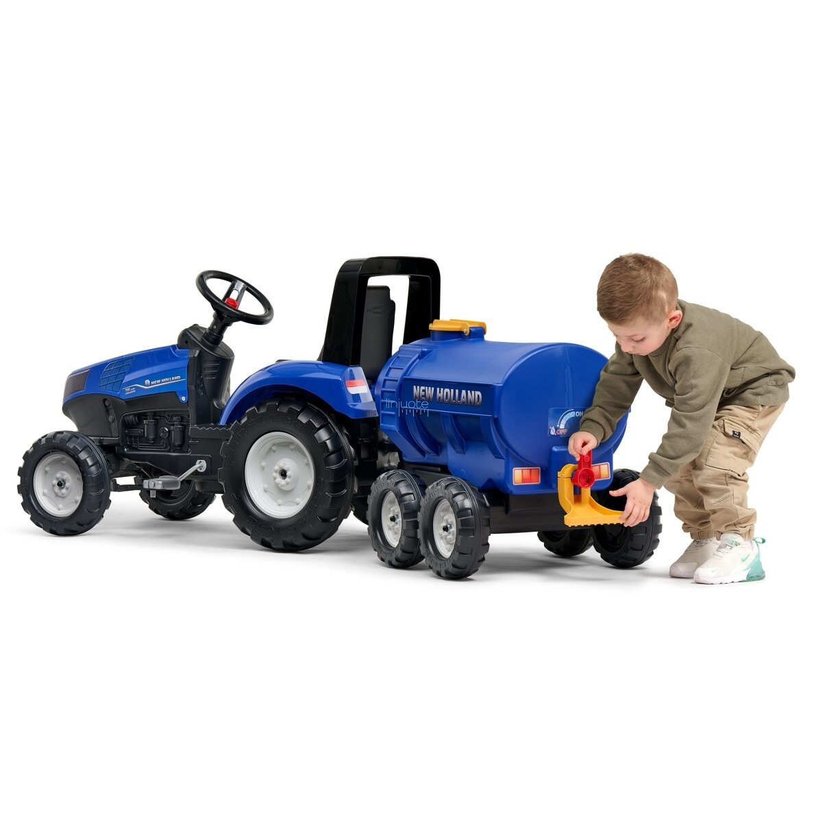 FALK New Holland Paspiriama / Pedalinė Cisterninė Priekaba su Kranu Vaikams – Mėlyna, 943NH 8
