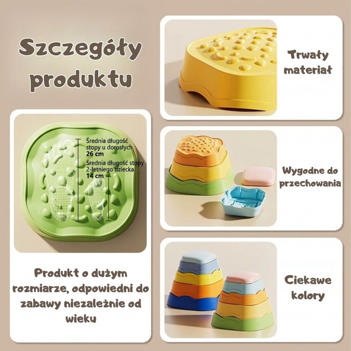 WOOPIE Sensoriniai balansavimo akmenys 5 vnt. 3