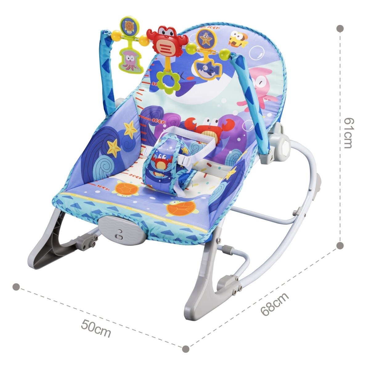 WOOPIE BABY Supynė-gultukas 2in1 Interaktyvus krabas Vibracijos Melodijos 3