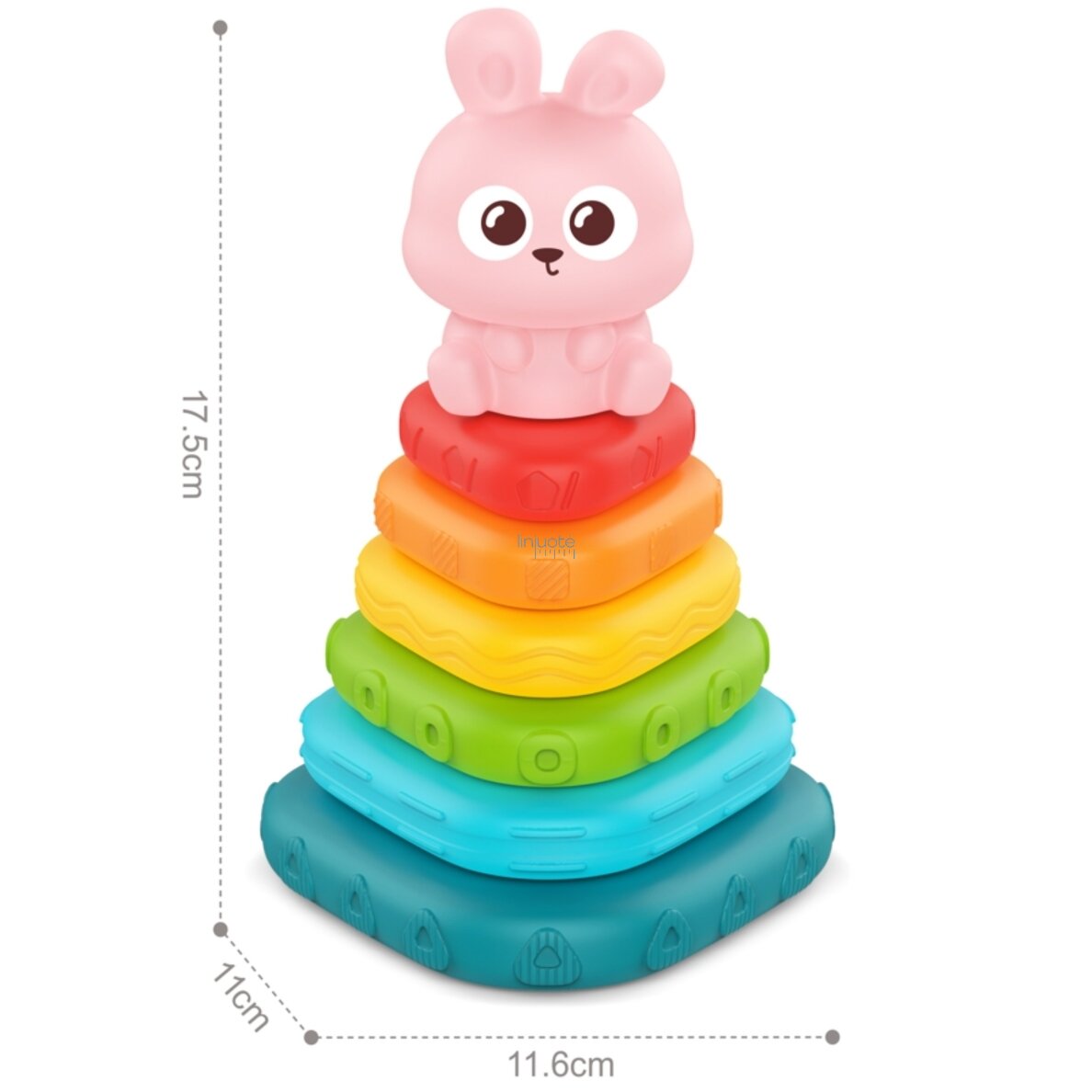 WOOPIE BABY Sensorinė piramidė Bokštas Rūšiuoklis Zuikutis 6m+ 2 WOOPIE BABY Sensorinė piramidė Bokštas Rūšiuoklis Zuikutis 6m+ 2