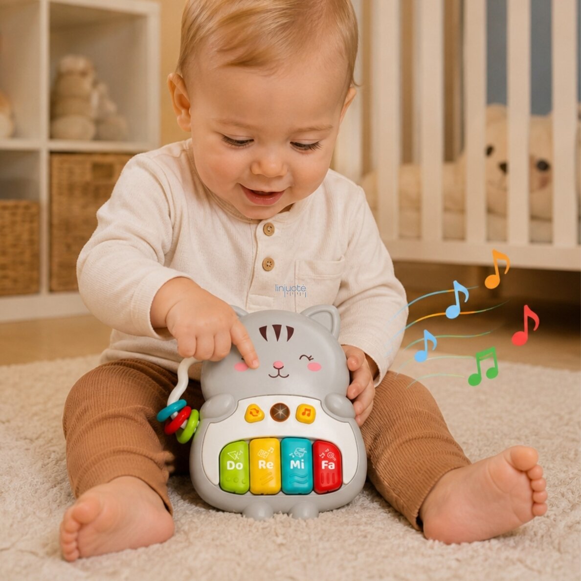 WOOPIE BABY Interaktyvus pianinukas kačiukas muzikiniai vargonėliai garsai šviesa 18m+ 1 WOOPIE BABY Interaktyvus pianinukas kačiukas muzikiniai vargonėliai garsai šviesa 18m+ 1