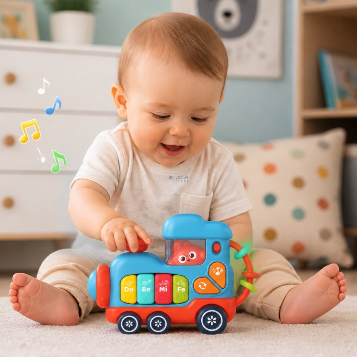 WOOPIE BABY Interaktyvus muzikinis pianinas lokomotyvas 1