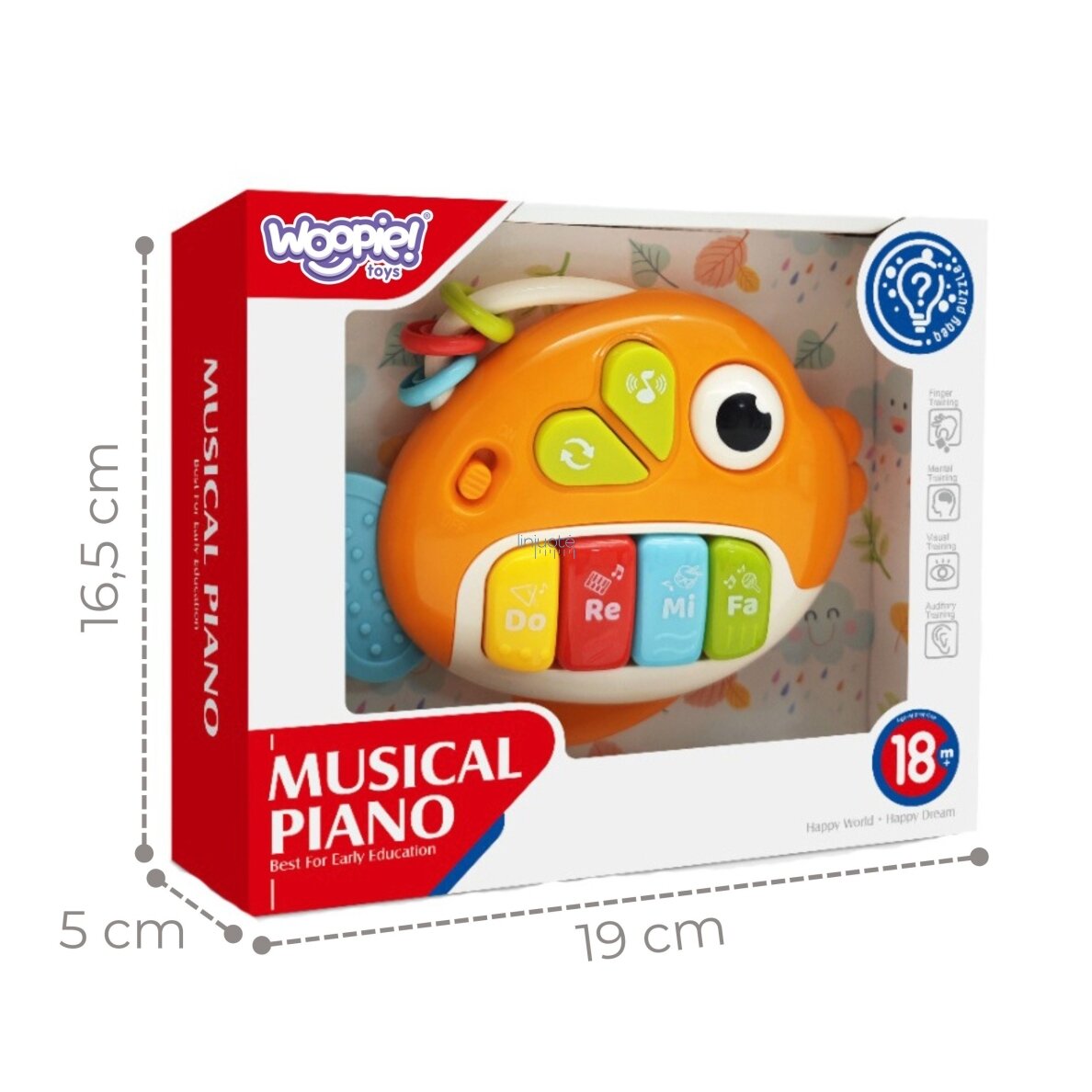 WOOPIE BABY Interaktyvus pianinas Žuvelė Muzikinės armonikėlės Garsai Šviesa 18m+ 3 WOOPIE BABY Interaktyvus pianinas Žuvelė Muzikinės armonikėlės Garsai Šviesa 18m+ 3