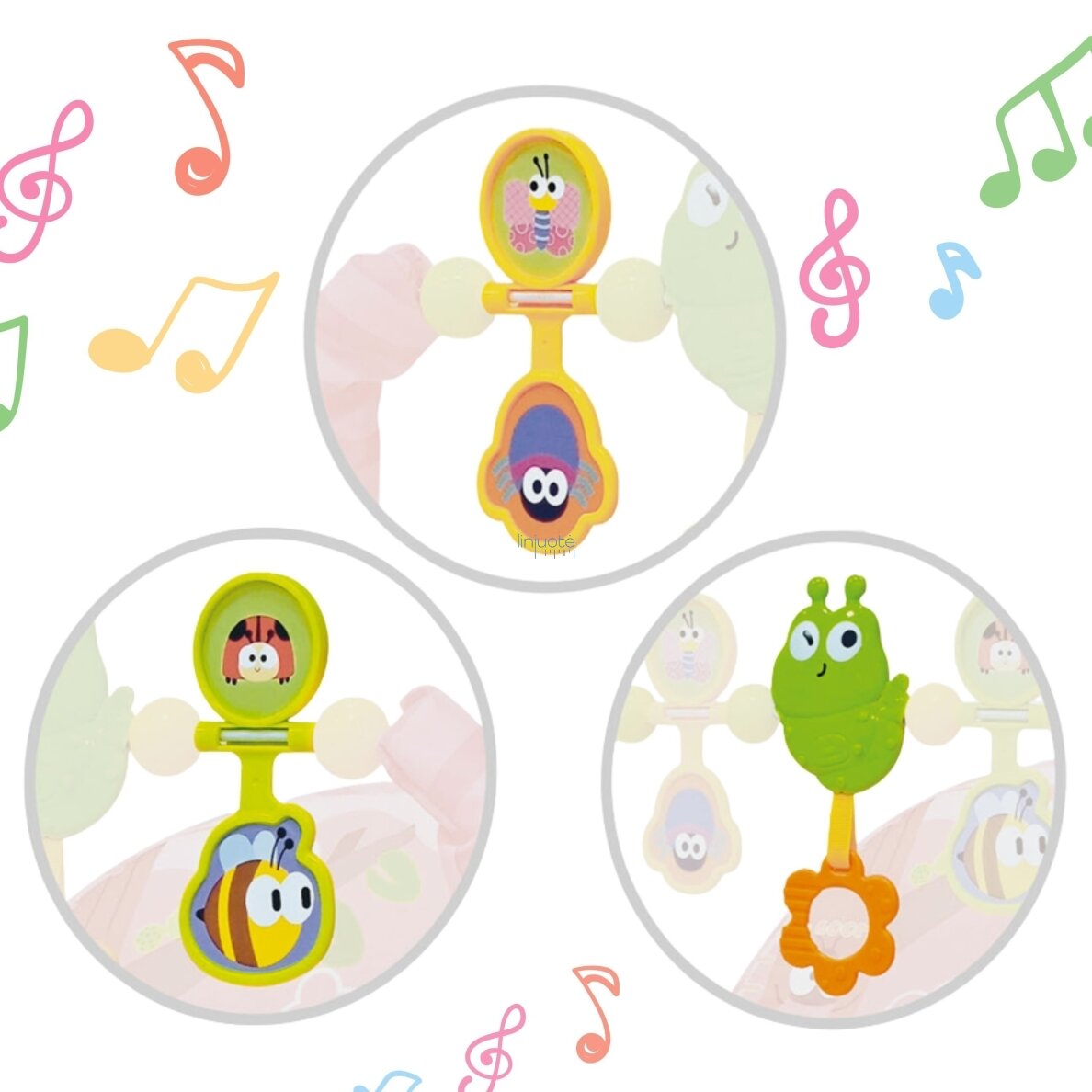 WOOPIE BABY Gultukas-supynės su vibracijomis ir žaislų lankeliu rožinis 2