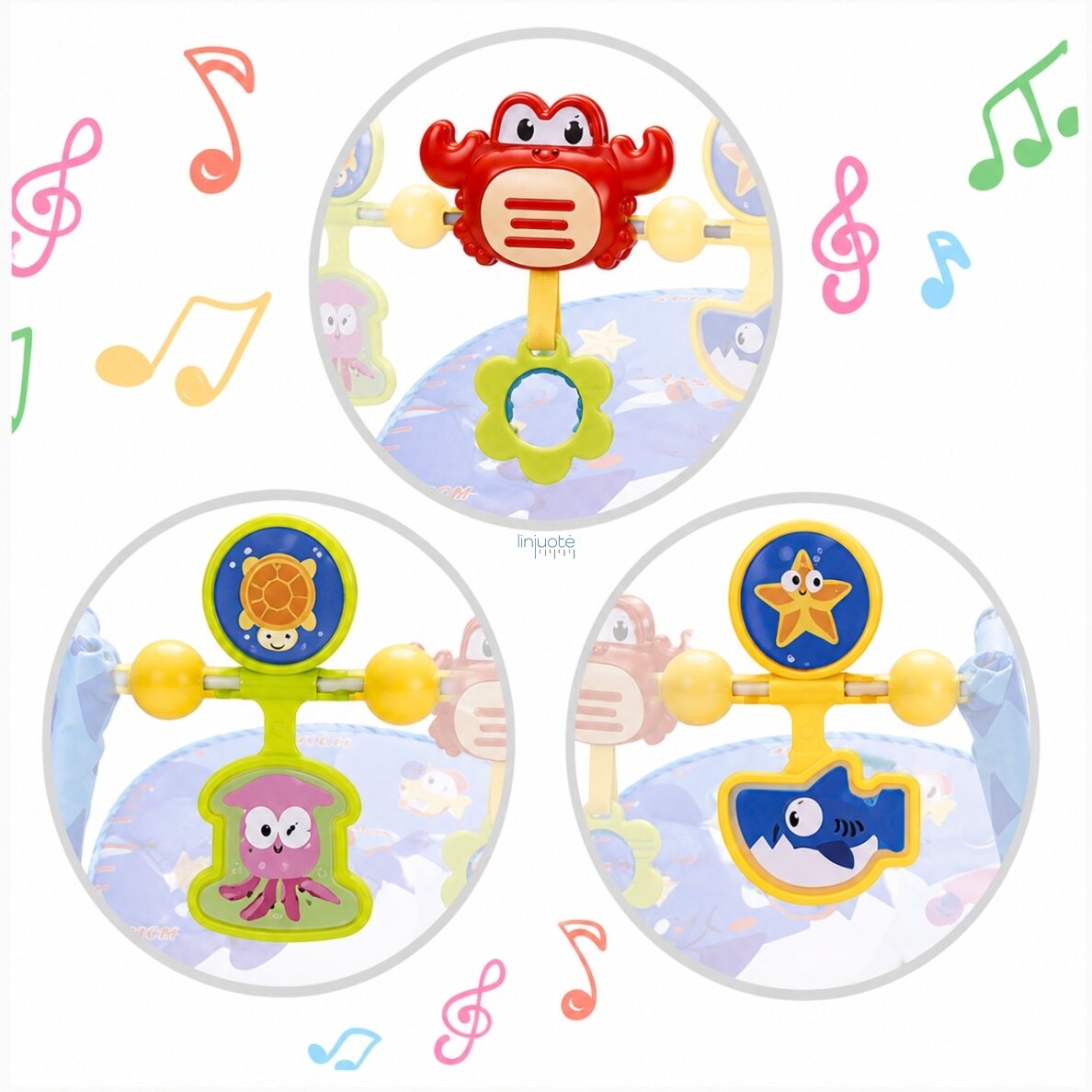 WOOPIE BABY Supynė-gultukas 2in1 Interaktyvus krabas Vibracijos Melodijos 2 WOOPIE BABY Supynė-gultukas 2in1 Interaktyvus krabas Vibracijos Melodijos 2