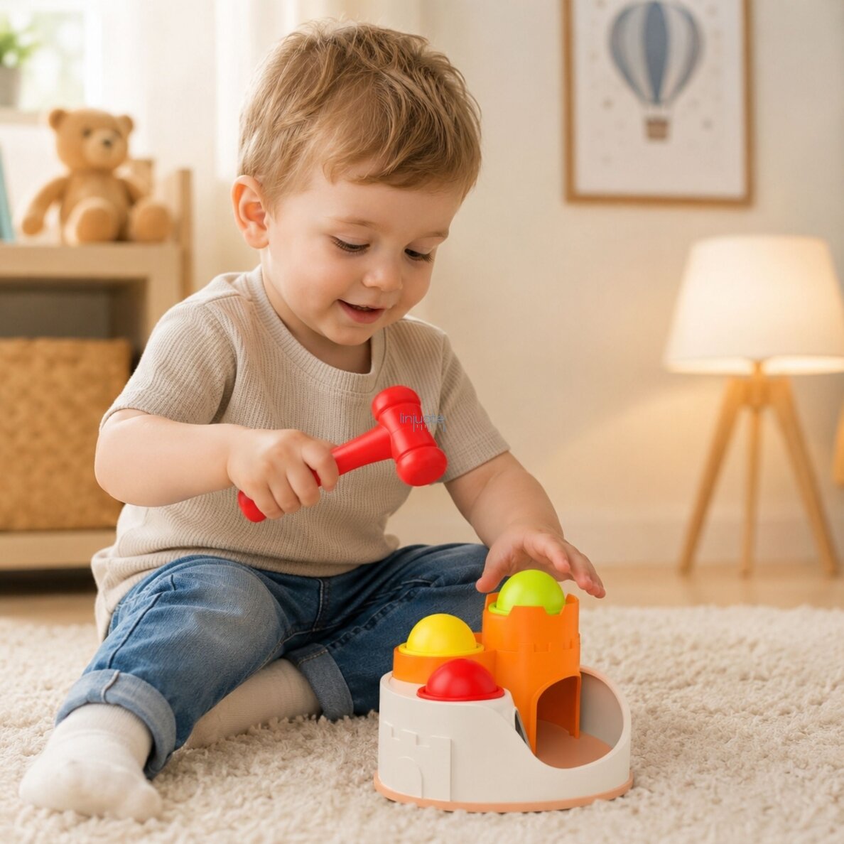 WOOPIE BABY Kamuoliukų kalimo pilis su plaktuku edukacinis žaislas 12m+ 1 WOOPIE BABY Kamuoliukų kalimo pilis su plaktuku edukacinis žaislas 12m+ 1