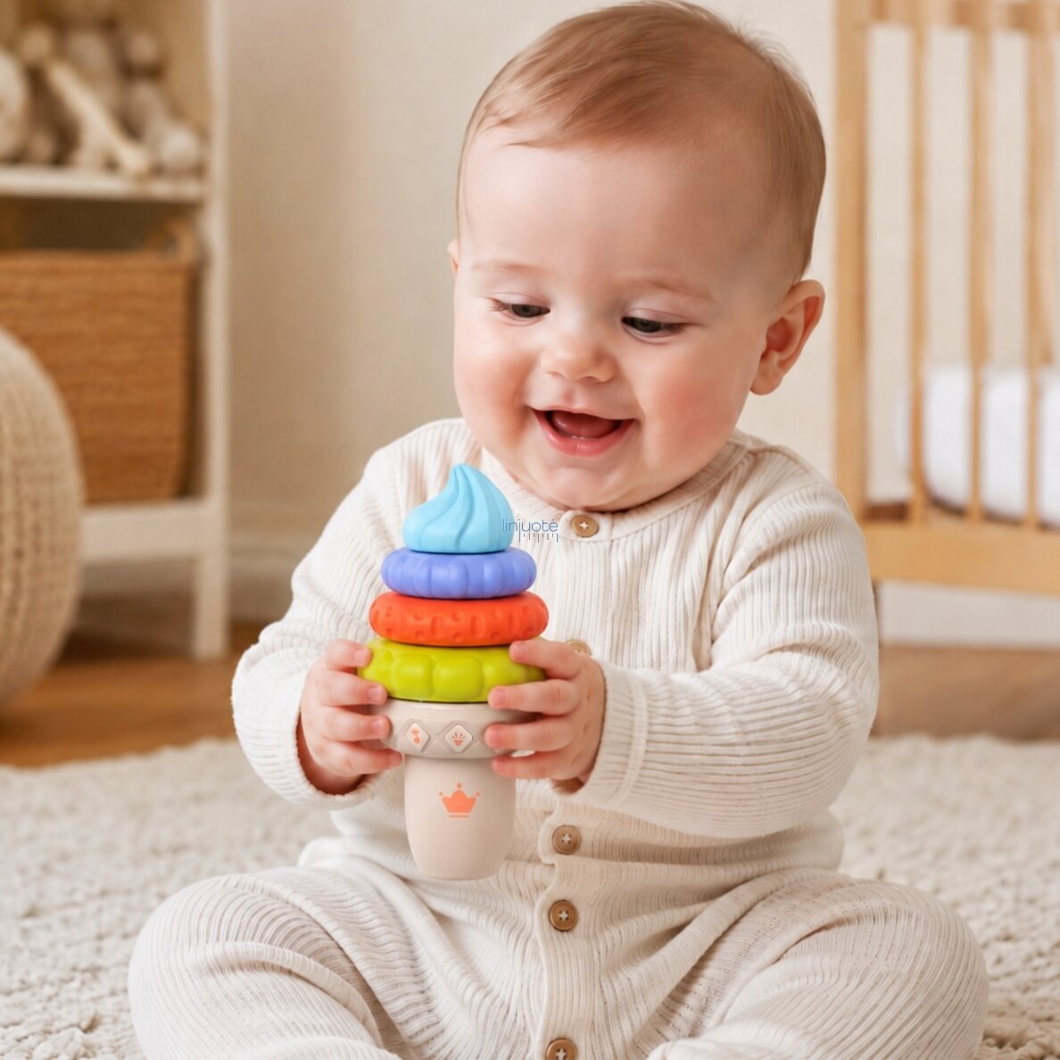 WOOPIE BABY Muzikiniai edukaciniai sensoriniai ledai dėlionė 5 el. Garsai Šviesos 3