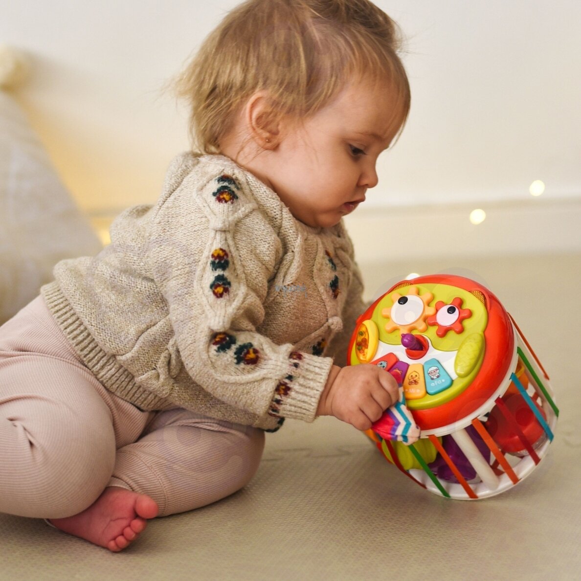 WOOPIE BABY Interaktyvus sensorinis lavinamasis būgnelis – cilindras ir kubas 5