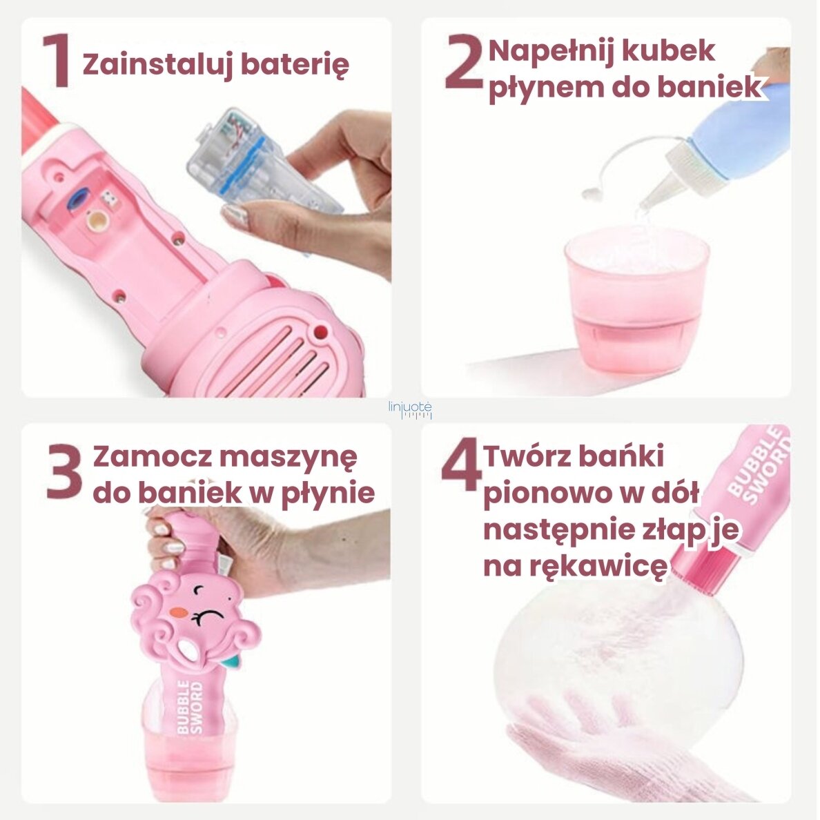 WOOPIE Magiškas burbulų pistoletas su dūmais, burbulų aparatas Vienaragis 3