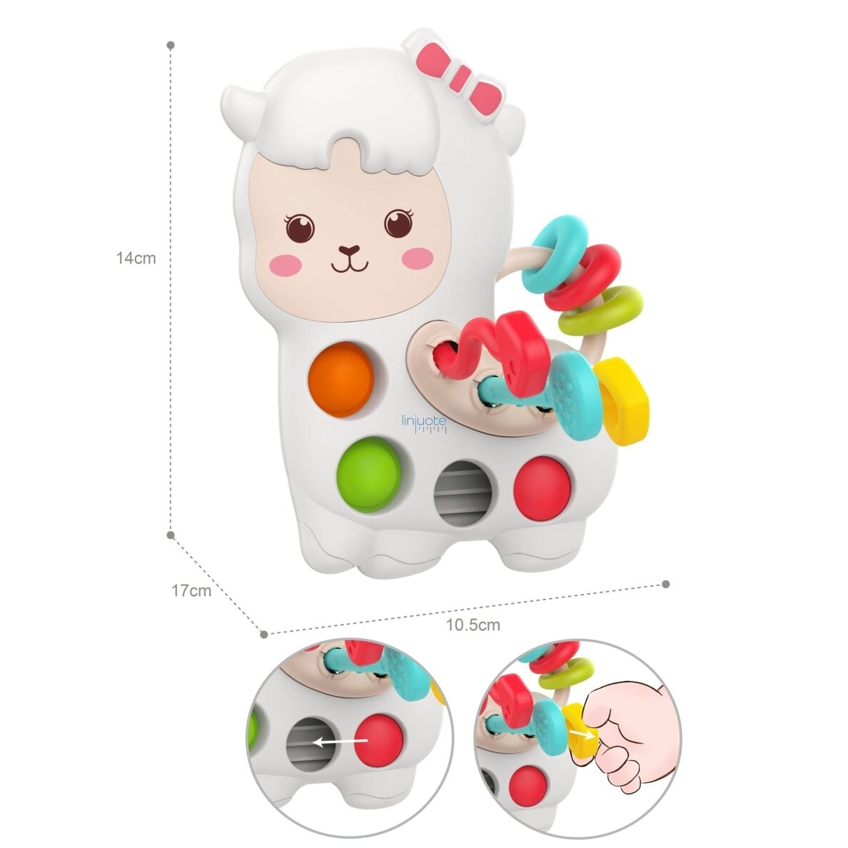 WOOPIE BABY Sensorinis manipuliacinis Montessori žaislas Lama 18m+ 2