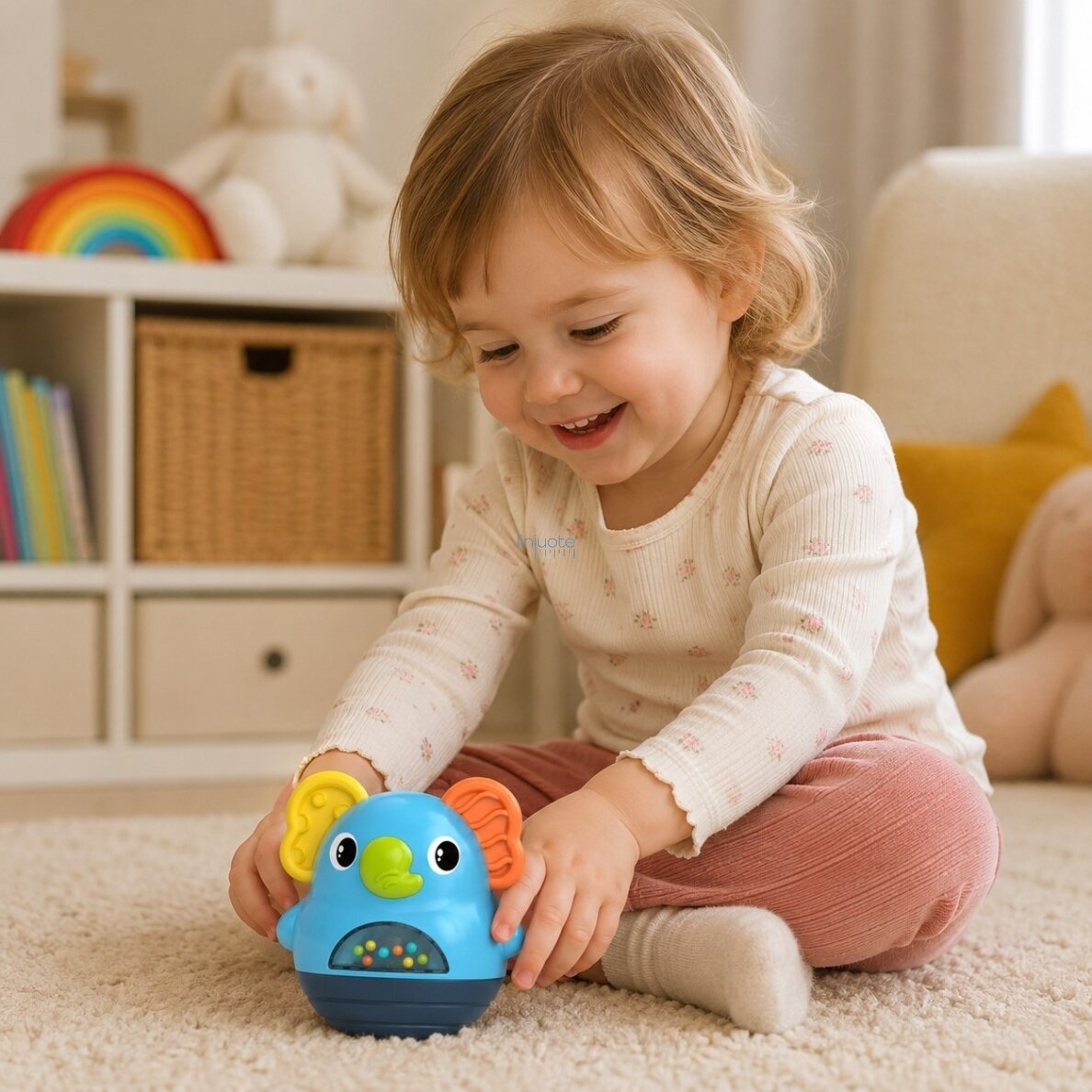 WOOPIE BABY Vaikiška linguojanti lėlė-drambliukas Barškutis Sensorinis Interaktyvus 6m+ 1
