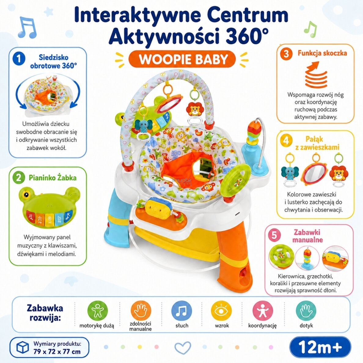 WOOPIE BABY Interaktyvus sukamas sėdėjimo centras 12m+ 2 WOOPIE BABY Interaktyvus sukamas sėdėjimo centras 12m+ 2