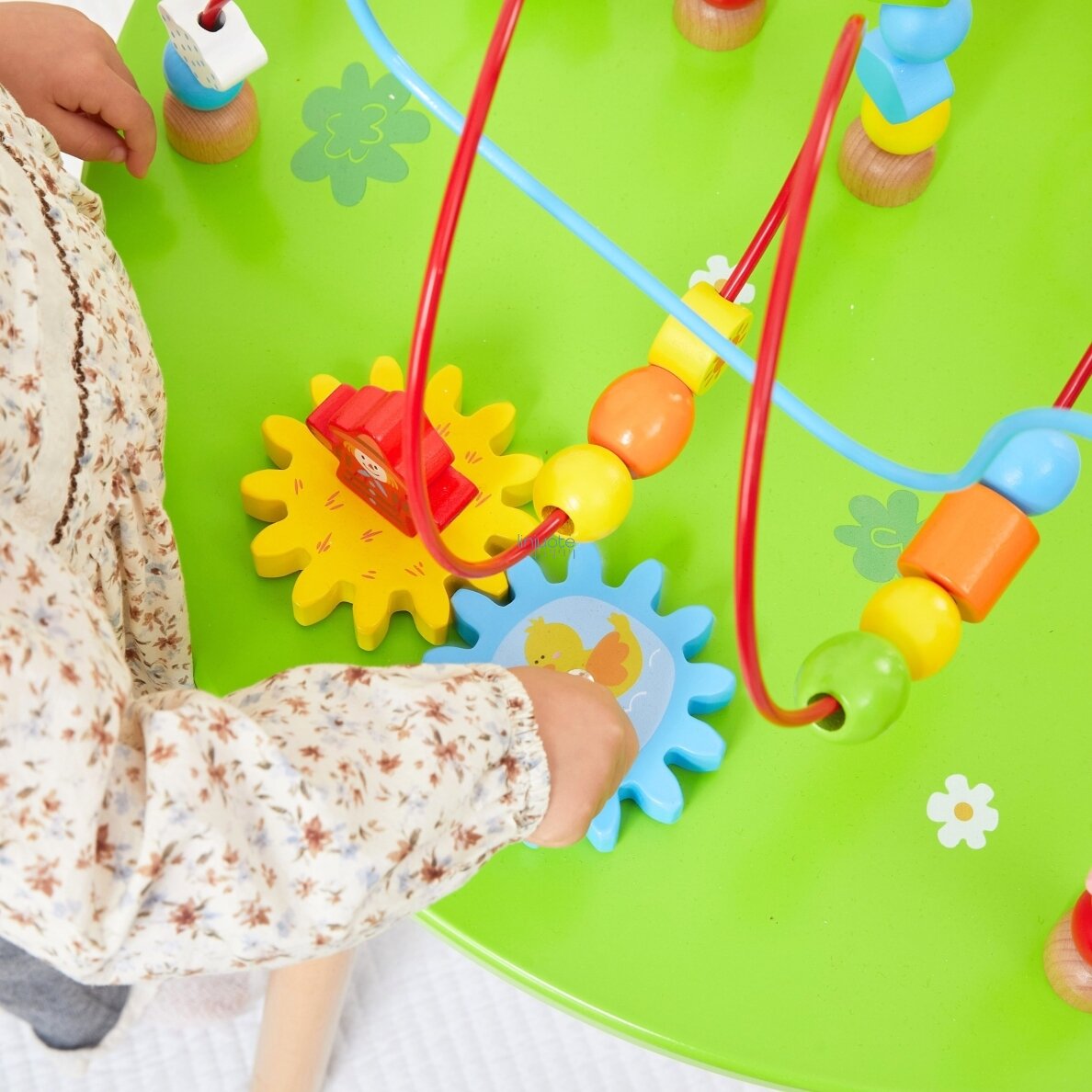 Viga medinis edukacinis sensorinis staliukas su XXL pervėrimo labirintu Montessori 4