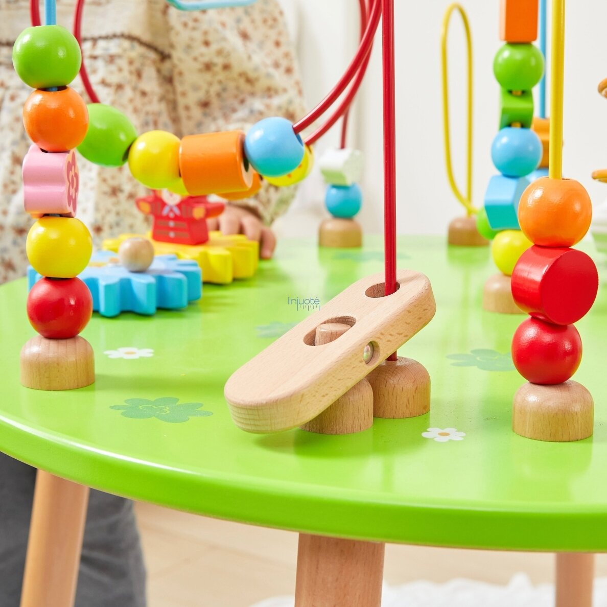 Viga medinis edukacinis sensorinis staliukas su XXL pervėrimo labirintu Montessori 5