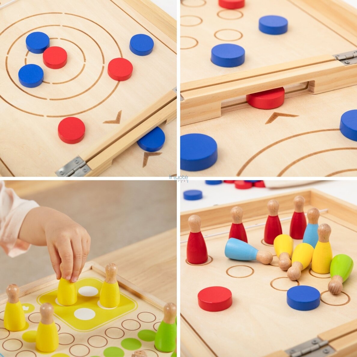 VIGA medinis vikrumo žaidimas 4in1 Stalo ledo ritulys Kerlingas Boulingas Ludo 5 VIGA medinis vikrumo žaidimas 4in1 Stalo ledo ritulys Kerlingas Boulingas Ludo 5