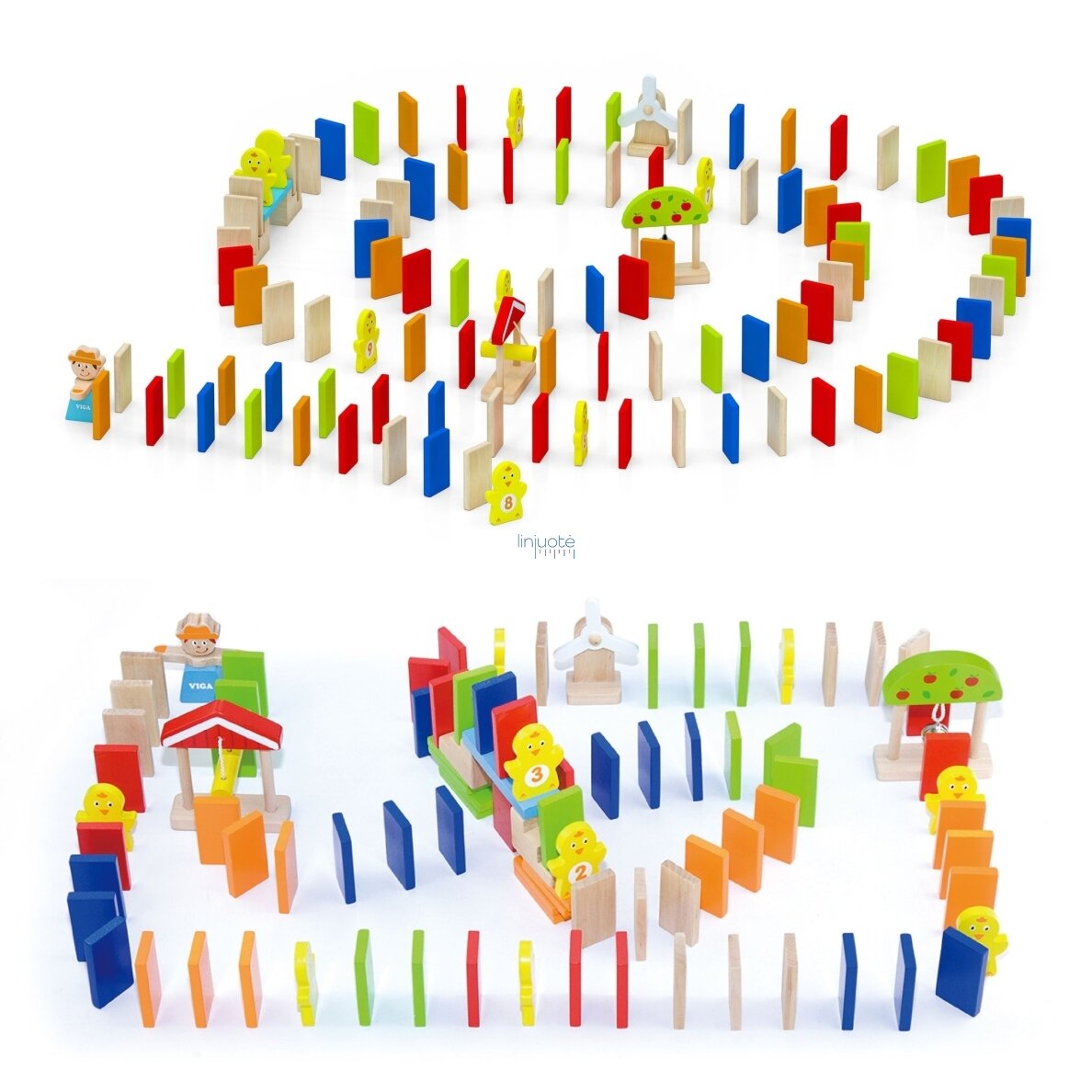 VIGA Medinis domino takelis 122 el. 2