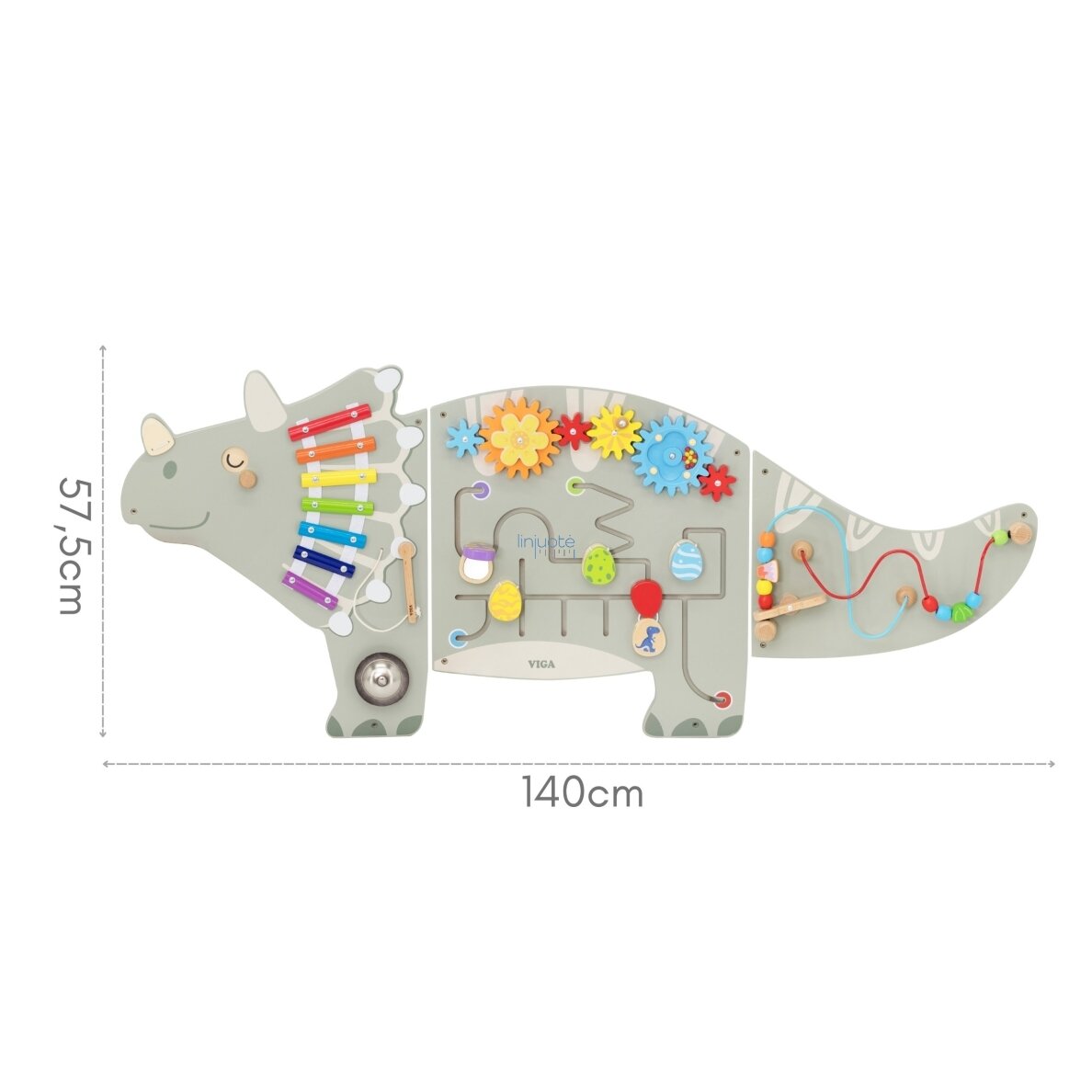 VIGA Sieninis aktyvumo skydelis Dinozauras Triceratops Lentelė 18m+ 6 VIGA Sieninis aktyvumo skydelis Dinozauras Triceratops Lentelė 18m+ 6