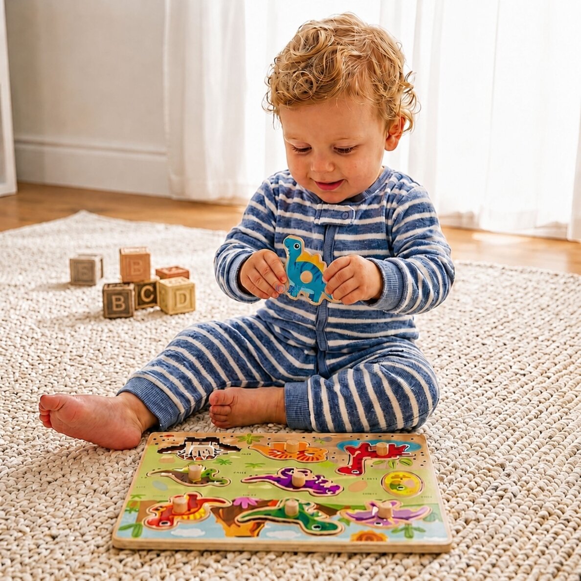 TOOKY TOY Medinės Montessori dėlionės Dinozaurai Formos 1