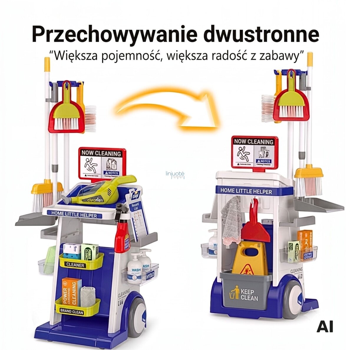 Woopie valymo rinkinys vaikams – vežimėlis, dulkių siurblys, priedai XXL 22 vnt. 3 Woopie valymo rinkinys vaikams – vežimėlis, dulkių siurblys, priedai XXL 22 vnt. 3
