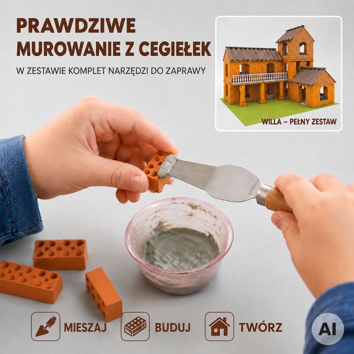 WOOPIE DIY konstravimo rinkinys Vila iš plytelių 461 vnt. vaikams 1