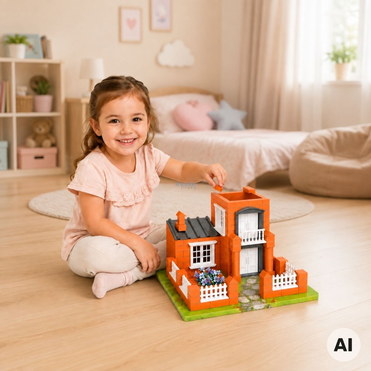 WOOPIE Vila iš plytelių konstruktorius DIY 458 vnt. Statomas namelis vaikams 3+ 1 WOOPIE Vila iš plytelių konstruktorius DIY 458 vnt. Statomas namelis vaikams 3+ 1