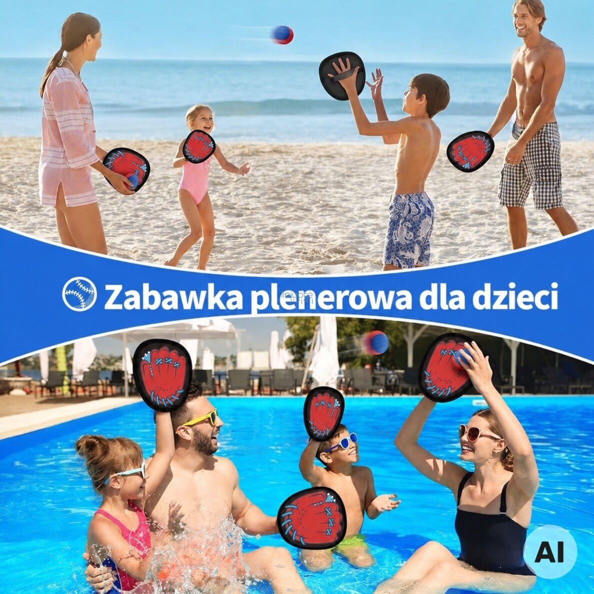 WOOPIE Vikrumo žaidimas Pagauk kamuoliuką su mentelėmis vaikams Kamuoliuko gaudyklė 5 vnt. 1