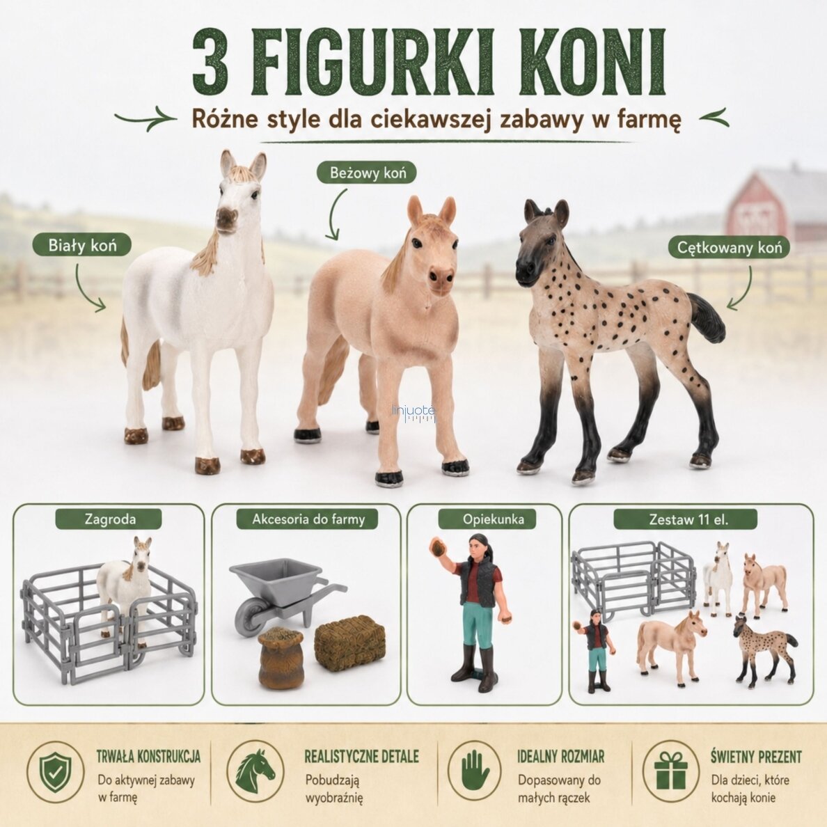 WOOPIE Figūrėlių rinkinys Ūkis Arkliai Mažasis Ūkininkas 11 vnt. Priedai 2 WOOPIE Figūrėlių rinkinys Ūkis Arkliai Mažasis Ūkininkas 11 vnt. Priedai 2
