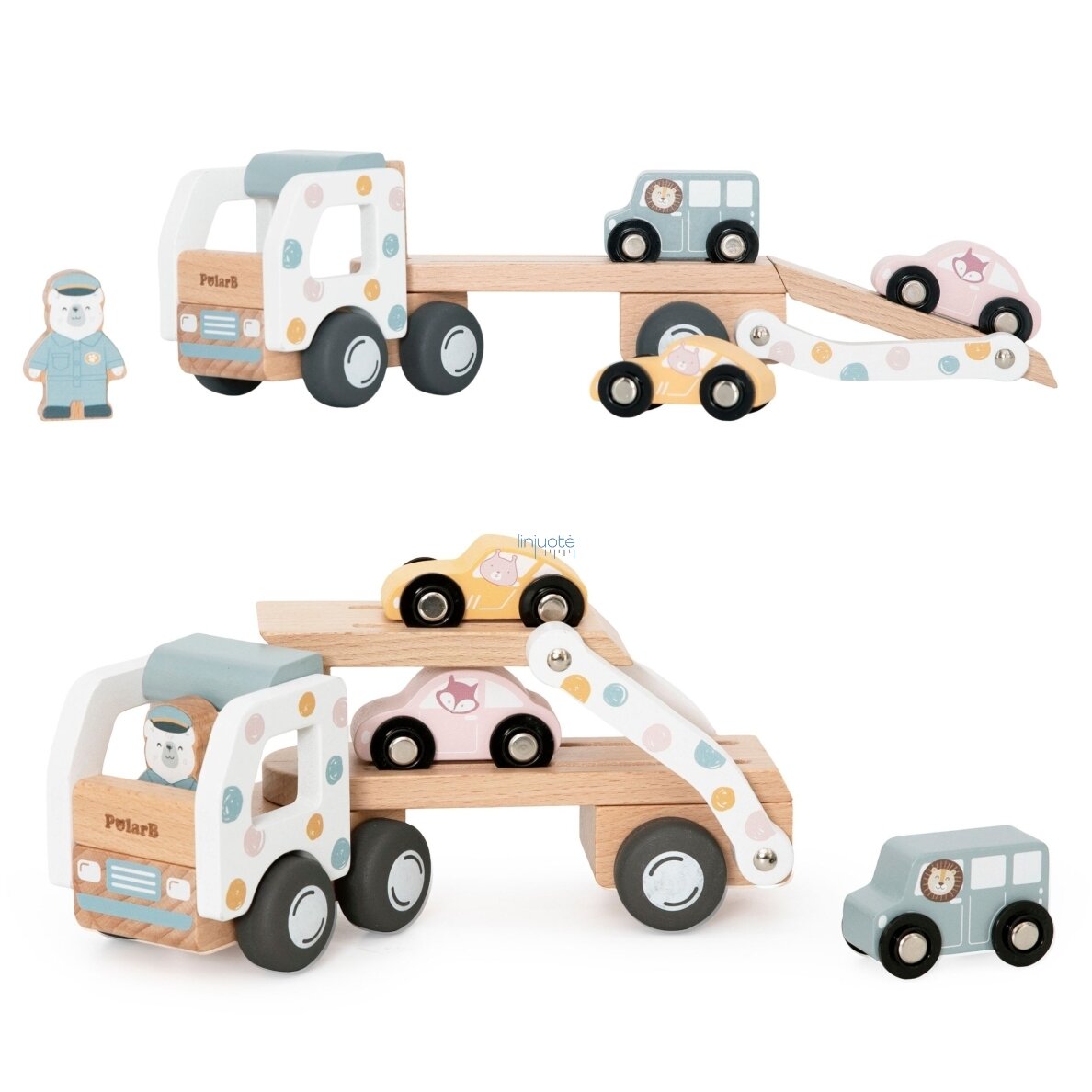 VIGA PolarB Medinė autovežė transporterį 3 automobiliai mašinėlės vairuotojas 18m+ 6