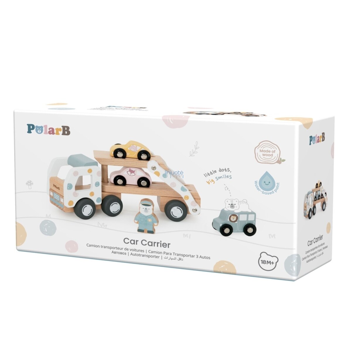 VIGA PolarB Medinė autovežė transporterį 3 automobiliai mašinėlės vairuotojas 18m+ 9 VIGA PolarB Medinė autovežė transporterį 3 automobiliai mašinėlės vairuotojas 18m+ 9