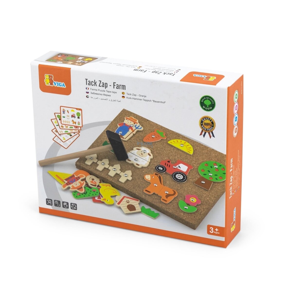 VIGA medinė kalimo mozaika Ūkis kamštinė lenta Montessori 9